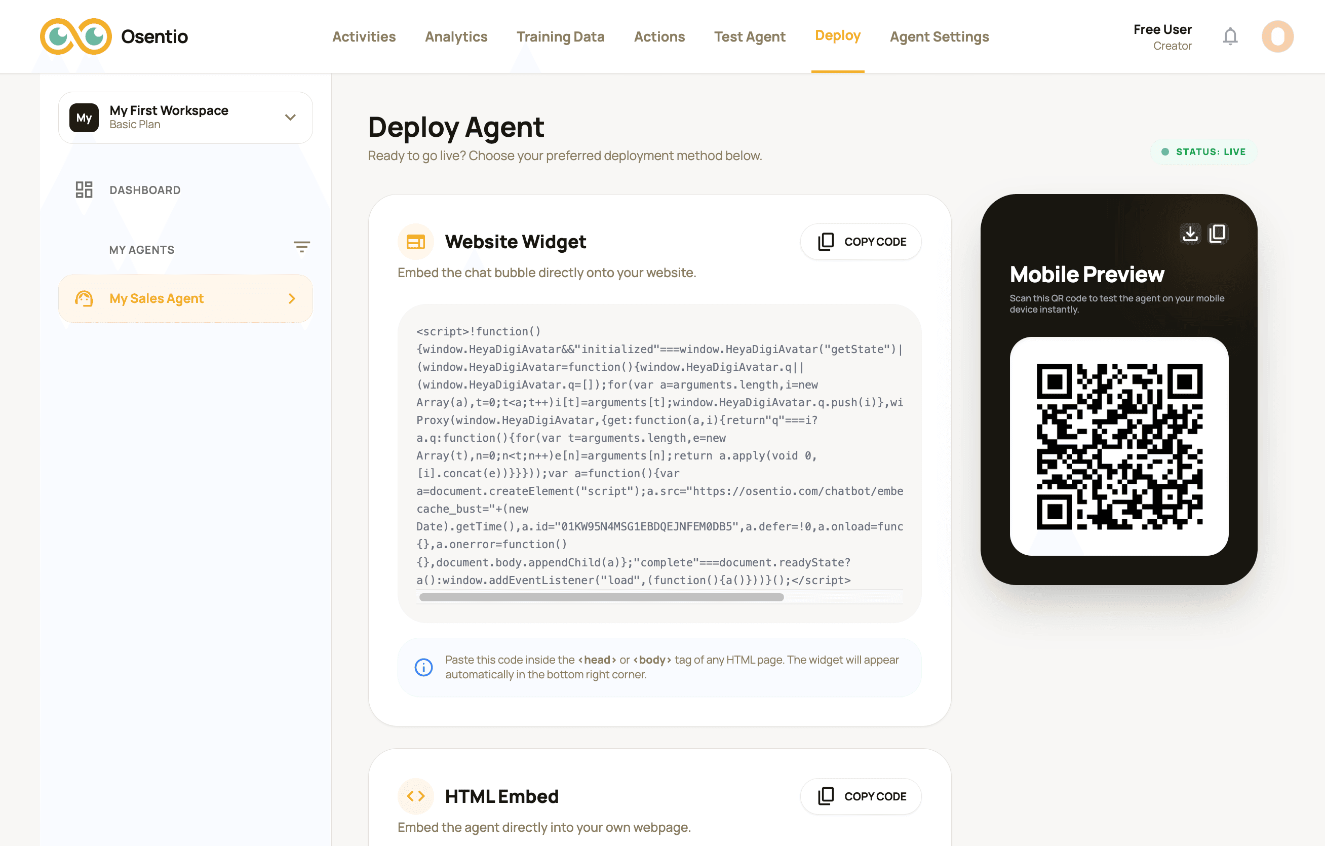 Deploy to Websites & Apps